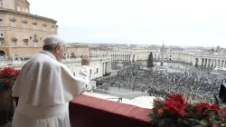 Pope Francis gives his Christmas ‘Urbi et Orbi’ blessing Dec. 25, 2021. Vatican Media