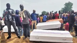 Mass burial for victims of persecution in Nigeria. Credit: Intersociety