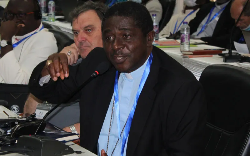 Archbishop Andrew Nkea of Cameroon's Bamenda Achdiocese, addressing delegates at the 19th Plenary Assembly of SECAM in Accra , Ghana. Credit: ACI Africa