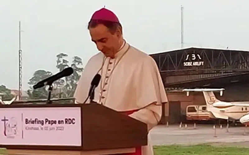 Archbishop Ettore Balestrero  at the launch of the mobilization campaign around the arrival of the Holy Father in DRC. Credit: CENCO