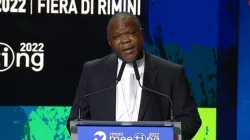 Dieudonné Cardinal Nzapalainga addressing participants at the 43rd Meeting of Friendship Among Peoples (Rimini Meeting) in Italy. Credit: Courtesy Photo