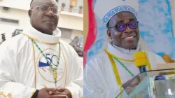 Archbishop Joseph Yapo Aké (left) and Bishop Jean-Jacques Koffi Oi Koffi (right). Credit: Archdiocese of Gagnoa/San Pedro Diocese