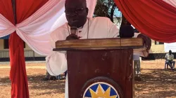Bishop Matthew Remijio Adam of South Sudan’s Catholic Diocese of Wau speaking during the inauguration of a renovated Maternity Ward at Wau Teaching Hospital (WTH) on Wednesday, October, 25. Credit: Sarah Cleto Rial Governor Western Bahr el Ghazal State/Facebook