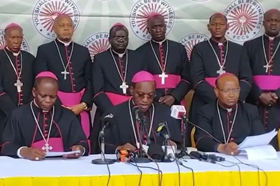 A screenshot of members of the Kenya Conference of Catholic Bishops (KCCB) during their Friday, November 10 press conference. Credit: KCCB