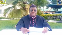 Bishop Charles Kasonde delivering the message of Catholic Bishops in the Association of Member Episcopal Conferences in Eastern Africa (AMECEA) region. Credit: AMECEA