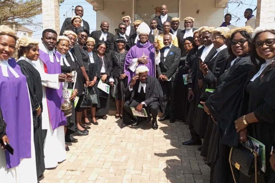 Bishop Anselm Umoren with member of the National Association of Catholic Lawyers (NACL) in Nigeria’s Abuja Archdiocese. Credit: Abuja Archdiocese