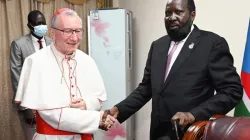 Pietro Cardinal Parolin and President Salva Kiir. Credit: Office of the President - Republic of South Sudan/Facebook