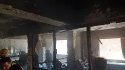 A blaze ripped through the St. Mercurius (Abu Sefein) Coptic Orthodox Church in Egypt on Sunday, Aug. 14 2022. ACI MENA