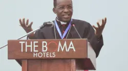 Archbishop Martin Musonde Kivuva, delivering the keynote address at the convention of stakeholders of the Catholic Care for Children International (CCCI) in the region of the Association of Member Episcopal Conferences of Eastern Africa (AMECEA) in Nairobi on 16 May 2023. Credit: Sr. Jecinter Okoth, FSSA/AMECEA