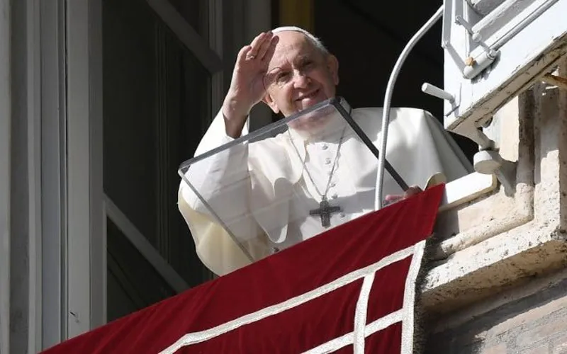 Pope Francis gives his weekly Angelus message on Nov. 7, 2021 | Vatican Media