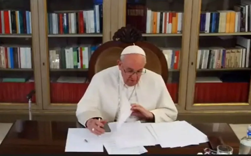 Pope Francis during the virtual dialogue with African Catholic students on Tuesday, November 1. Credit: Courtesy Photo