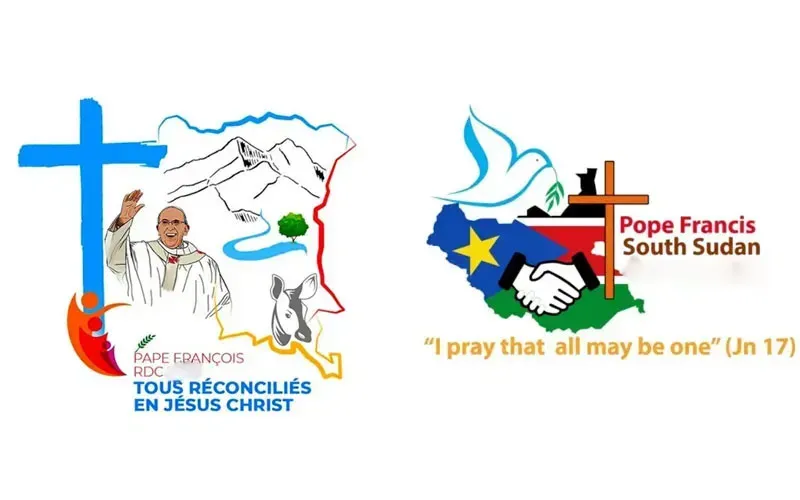 Official logos for Pope Francis’ Apostolic visit to the Democratic Republic of Congo (DRC) and Ecumenical Peace Pilgrimage to the South Sudanese Land and People. Credit: Vatican Media