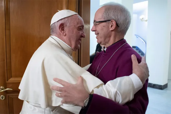 Pope Francis greets Archbishop Justin Welby at the Casa Santa Marta on November 13, 2019 / Vatican Media