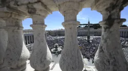 Pilgrims gather in St. Peter’s Square at the Vatican for Pope Francis’ Regina Caeli prayer and address on Sunday, May 5, 2024. / Credit: Vatican Media