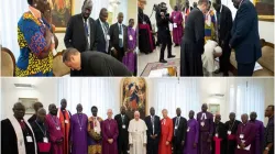 Delegation of South Sudan political leaders at the Vatican with Pope Francis in April 2019