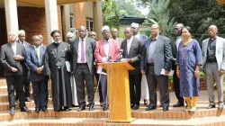 The religious leaders speaking at a press conference in Nairobi, Kenya. Credit: Kenya Muslim Youth Alliance