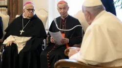 Pope Francis meets with members of the Pontifical Biblical Institute on April 20, 2023, at the Vatican. | Vatican Media