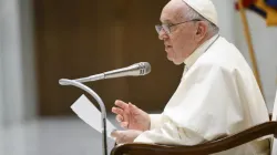 Pope Francis speaks at the general audience on Aug. 23, 2023. | Vatican Media