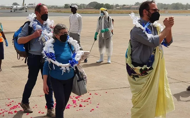Mons. Christian Carlassare, Bishop-elect of Rumbek Diocese returned to South Sudan Friday, 18 March 2022 ahead of his Episcopal Ordination scheduled to take place on the Solemnity of the Annunciation of the Lord, March 25. Credit: Courtesy Photo