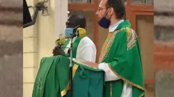 Bishop-elect for South Sudan's Rumbek Diocese, Msgr. Christian Carlassare, during Holy Mass with natives of Rumbek Diocese residing in Nairobi on Sunday, 27 June 2021/ Credit: Courtesy photo