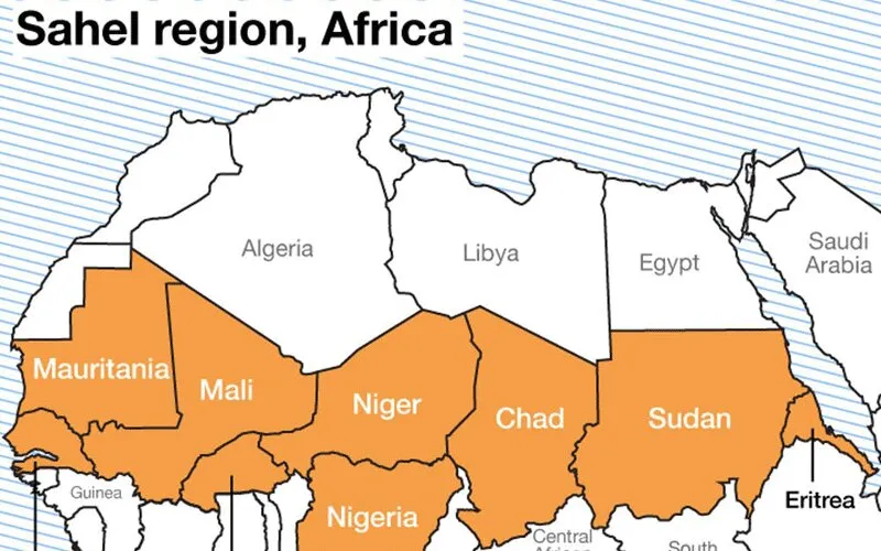 Map showing the Sahel region.