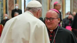 Pope Francis greets Archbishop Charles Scicluna. | Credit: Vatican Media