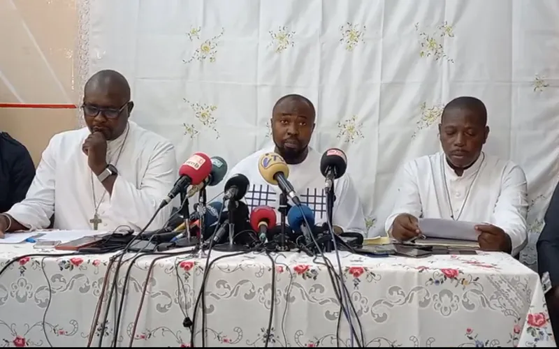 Members of Senegal’s National Laity Council (CNL) addressing journalists at a press conference on 01 March 2022. Credit: Courtesy Photo