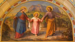 Fresco of the Holy Family in Dobling Carmelite Monastery in Vienna, Austria. The Church celebrates the feast of the Holy Family this year on Friday, Dec. 30, 2022. | Renata Sedmakova / Shutterstock