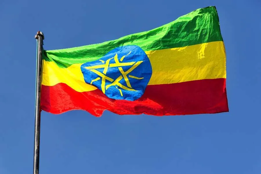 The Ethiopian flag. / lkpro/Shutterstock.