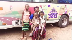 Deputy leader Aminata Kamara, pictured with her three daughters, has become a role model for the women of Konta Bana in Sierra Leone. Credit: Trócaire