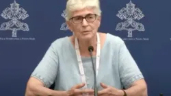 Sister María de los Dolores Palencia Gómez, Superior General of the Congregation of St. Joseph of Lyon, speaks to journalists during a press briefing for the Synod on Synodality at the Vatican on Oct. 14, 2023. | Credit: Screenshot from Synod on Synodality livestream video