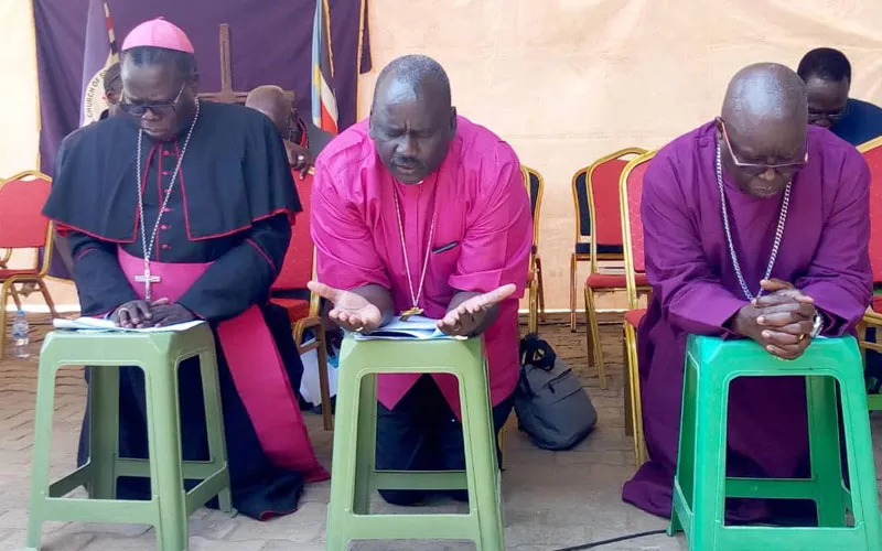 Archbishop Stephen Ameyu and other religious leaders during the June 18 Ecumenical prayer in Juba. Credit: ACI Africa