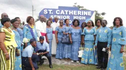 Bishop Anthony Adanuty, Founder of St. Catherine Girls Senior High and Bishop Gabriel Kumordji of Keta-Akatsi with Dignitaries at the decade celebration at Agbakope on October 19, 2019. Extreme right is Madam Benedicta Tenni Seidu, the Director of Girls’ Education Unit at the Ghana Education Service. / Damian Avevor
