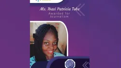 Ibasi Patricia Tobs, recipient of the July 8 Excellence in Journalism Award from the South Sudanese Women Intellectuals Forum/ Credit: Courtesy Photo