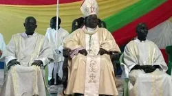 Archbishop Stephen Ameyu with the two Deacons he ordained for the Diocese of Rumbek in South Sudan. / ACI Africa