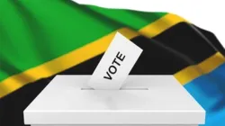 Image of a voting box and flag of Tanzania in the background, images symbolizing the Local Government elections held November 24, 2019