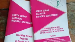 Booklets being distributed in South Sudan, one titled, Tracking Peace Process in South Sudan," the other, "Tracking Revitalized Agreement on the Resolution of the Conflict in South Sudan" / ACI Africa