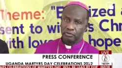 Bishop Robert Muhiirwa of the Catholic Diocese of Fort Portal addresses members of the Press ahead of the Martyrs' Day celebration in the Archdiocese of Kampala. Credit: Ugandan Catholics Online