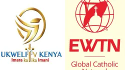 Logos for EWTN and UKWELI TV.