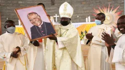 Bishop John Oballa Owaa during the Holy Mass to mark his 10th Episcopal anniversary. Credit: Ngong Diocese/Facebook