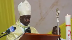 Bishop Cleophas Oseso Tuka of Kenya's Nakuru Diocese addressing congregation at his Episcopal Ordination Saturday, 6 May 2023. Credit: ACI Africa