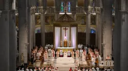 Pope Francis presides over a July 28 Mass at the Basilica of Sainte-Anne-de-Beaupré in Canada. Vatican Media