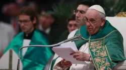 Pope Francis speaks during Mass in St. Peter's Basilica, Aug. 30, 2022. Daniel Ibáñez / CNA