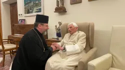 Major Archbishop Sviatoslav Shevchuk with Pope Emeritus Benedict XVI, Nov. 9, 2022 | Rome's Secretariat of the Major Archbishop of the Greek Catholic Church
