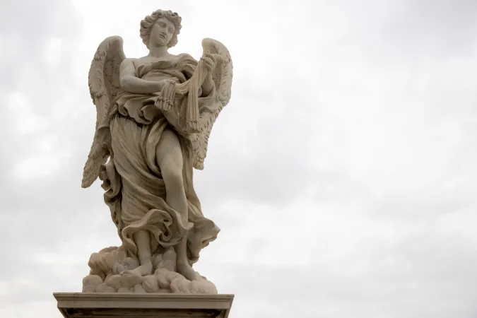 An angel bearing the scourging whips, sculpted by Lazzaro Morelli, dramatically captures the suffering of Christ's Passion.