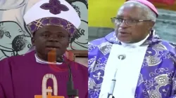 Archbishop Jude Thadeus Ruwa’ichi (right) of the Catholic Archdiocese of Dar-es-Salaam and Archbishop Gervas Nyaisonga (left) of the Archdiocese of Mbeya. Credit: Ulingotv/TEC