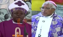 Archbishop Jude Thadeus Ruwa’ichi (right) of the Catholic Archdiocese of Dar-es-Salaam and Archbishop Gervas Nyaisonga (left) of the Archdiocese of Mbeya. Credit: Ulingotv/TEC