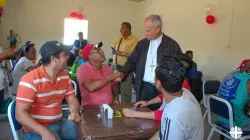Bishop Robert Prevost greets the faithful in Peru within the Diocese of Chiclayo. (photo: Courtesy photo / Caritas Chiclayo)