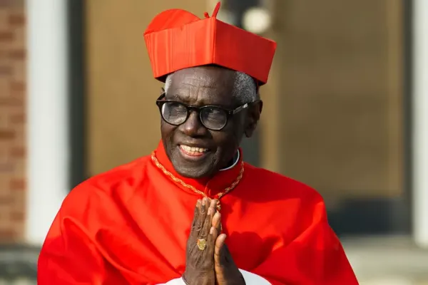 Cardinal Robert Sarah smiles outside St. John the Baptist Parish in Allentown, New Jersey, on the 2025 Solemnity of Christ the King. (photo: Allison Girone/LatinMassPhotographer.com)