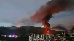 Fires are seen in Caracas, Venezuela after the U.S. launched what President Donald Trump described as a "large scale strike" that included the capture of Venezuelan President Nicolás Maduro, Saturday, Jan. 3, 2025. Credit: STR / Getty